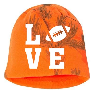 I Love Football Gift Football Lover Ball Silhouette Image Gift Kati - Camo Knit Beanie