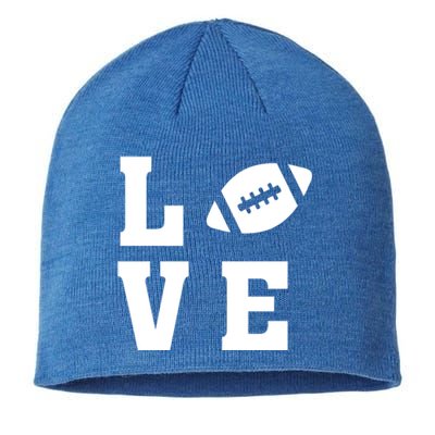 I Love Football Gift Football Lover Ball Silhouette Image Gift Sustainable Beanie