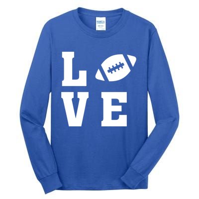 I Love Football Gift Football Lover Ball Silhouette Image Gift Tall Long Sleeve T-Shirt