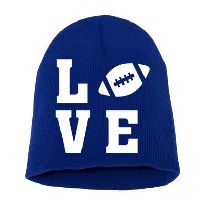 I Love Football Gift Football Lover Ball Silhouette Image Gift Short Acrylic Beanie