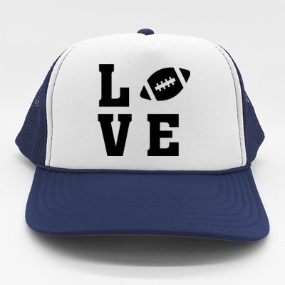 I Love Football Gift Football Lover Ball Silhouette Image Gift Trucker Hat