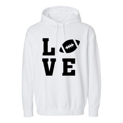 I Love Football Gift Football Lover Ball Silhouette Image Gift Garment-Dyed Fleece Hoodie