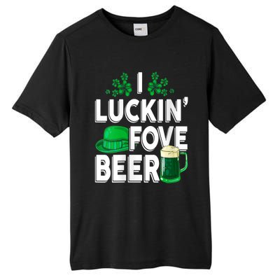 I Luckin Fove Beer St Patricks Day Likes To Drink Tall Fusion ChromaSoft Performance T-Shirt