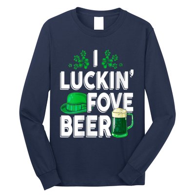 I Luckin Fove Beer St Patricks Day Likes To Drink Long Sleeve Shirt