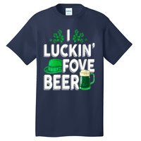 I Luckin Fove Beer St Patricks Day Likes To Drink Tall T-Shirt