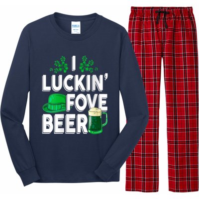 I Luckin Fove Beer St Patricks Day Likes To Drink Long Sleeve Pajama Set