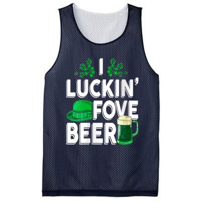 I Luckin Fove Beer St Patricks Day Likes To Drink Mesh Reversible Basketball Jersey Tank