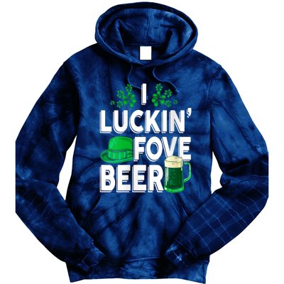 I Luckin Fove Beer St Patricks Day Likes To Drink Tie Dye Hoodie