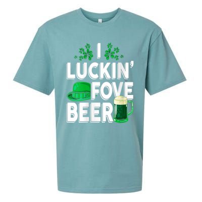 I Luckin Fove Beer St Patricks Day Likes To Drink Sueded Cloud Jersey T-Shirt