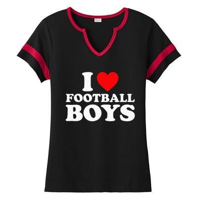 I Love Football Ladies Halftime Notch Neck Tee