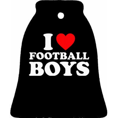 I Love Football Ceramic Bell Ornament