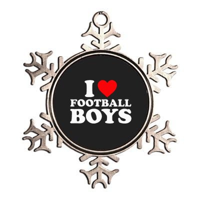 I Love Football Metallic Star Ornament