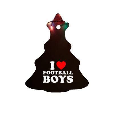 I Love Football Ceramic Tree Ornament