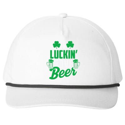 I Luckin Fove Beer Funny St Pattys Day Snapback Five-Panel Rope Hat