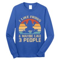 I Like Frogs And Maybe 3 People Froggy Toad Amphibian Gift Cute Gift Long Sleeve Shirt