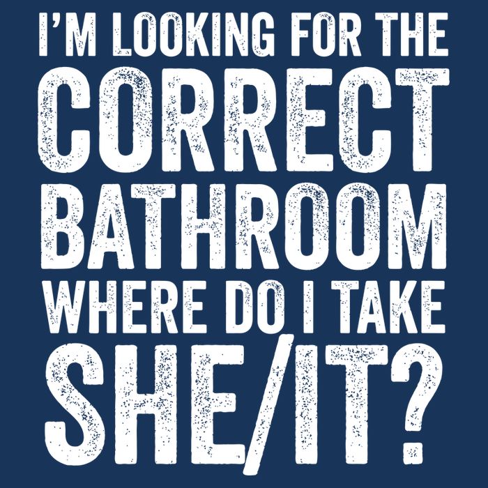 I’M Looking For The Correct Bathroom Where Do I Take A She/It? Funny Sarcastic Flat Bill Trucker Hat