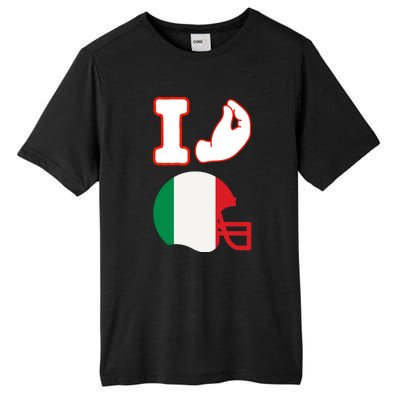 I Love Football Italians Hand Gestures Fan Quarterback Tall Fusion ChromaSoft Performance T-Shirt