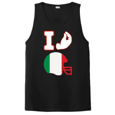 I Love Football Italians Hand Gestures Fan Quarterback PosiCharge Competitor Tank