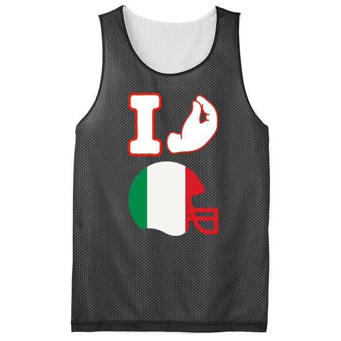 I Love Football Italians Hand Gestures Fan Quarterback Mesh Reversible Basketball Jersey Tank