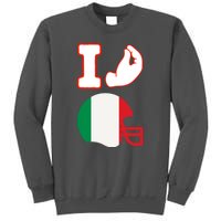 I Love Football Italians Hand Gestures Fan Quarterback Tall Sweatshirt