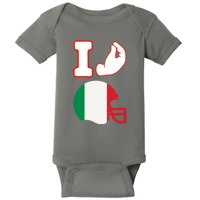 I Love Football Italians Hand Gestures Fan Quarterback Baby Bodysuit