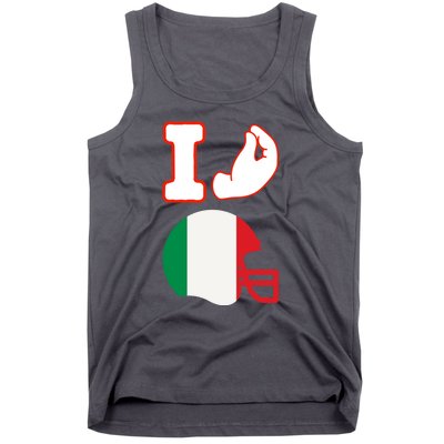 I Love Football Italians Hand Gestures Fan Quarterback Tank Top