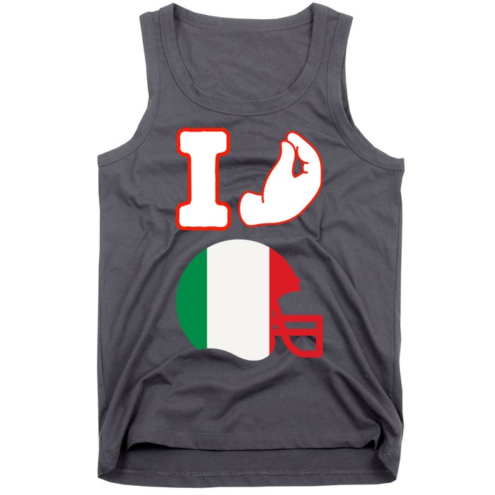 I Love Football Italians Hand Gestures Fan Quarterback Tank Top