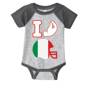 I Love Football Italians Hand Gestures Fan Quarterback Infant Baby Jersey Bodysuit