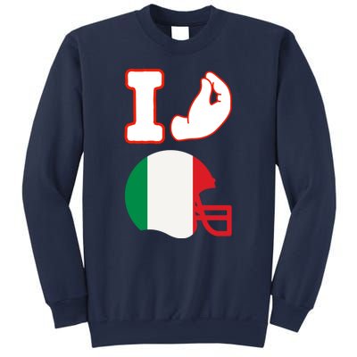 I Love Football Italians Hand Gestures Fan Quarterback Sweatshirt