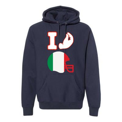 I Love Football Italians Hand Gestures Fan Quarterback Premium Hoodie