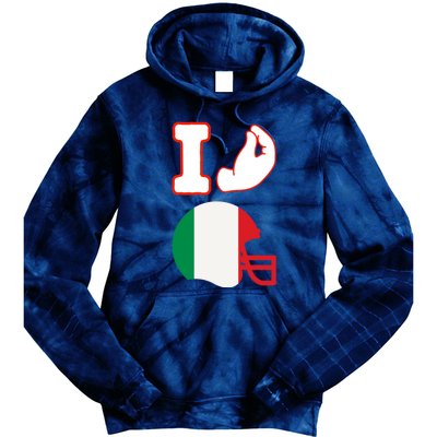 I Love Football Italians Hand Gestures Fan Quarterback Tie Dye Hoodie