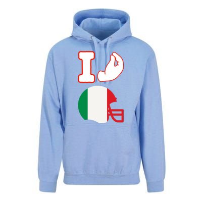 I Love Football Italians Hand Gestures Fan Quarterback Unisex Surf Hoodie