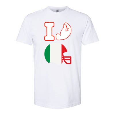 I Love Football Italians Hand Gestures Fan Quarterback Softstyle CVC T-Shirt