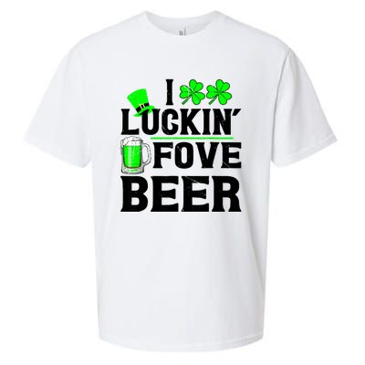 I Luckin Fove Beer St Patricks Day Likes To Drink Sueded Cloud Jersey T-Shirt