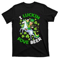 I Luckin Fove Beer St Patricks Day Likes To Drink T-Shirt