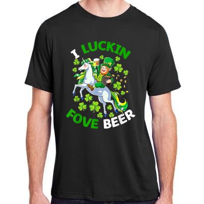 I Luckin Fove Beer St Patricks Day Likes To Drink Adult ChromaSoft Performance T-Shirt