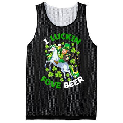 I Luckin Fove Beer St Patricks Day Likes To Drink Mesh Reversible Basketball Jersey Tank