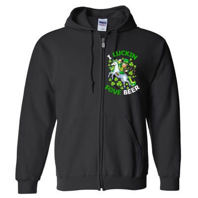 I Luckin Fove Beer St Patricks Day Likes To Drink Full Zip Hoodie