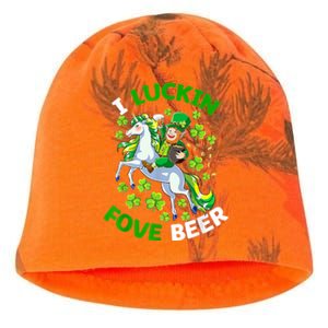 I Luckin Fove Beer St Patricks Day Likes To Drink Kati - Camo Knit Beanie