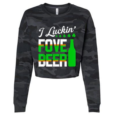 I Luckin Fove Beer St Patricks Day Likes To Drink Cropped Pullover Crew