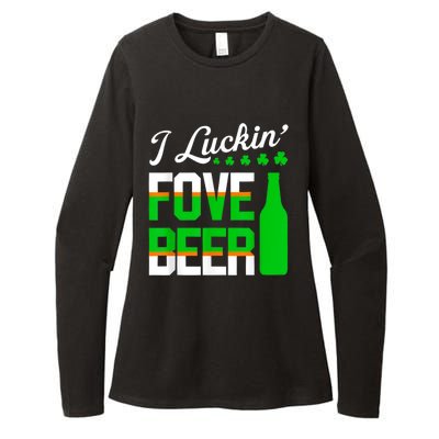 I Luckin Fove Beer St Patricks Day Likes To Drink Womens CVC Long Sleeve Shirt