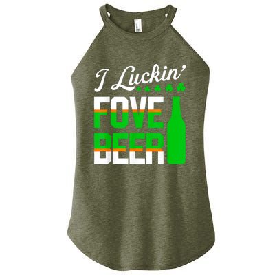 I Luckin Fove Beer St Patricks Day Likes To Drink Women's Perfect Tri Rocker Tank