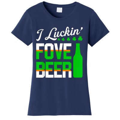 I Luckin Fove Beer St Patricks Day Likes To Drink Women's T-Shirt