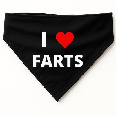 I Love Farts With A Red Heart USA-Made Doggie Bandana