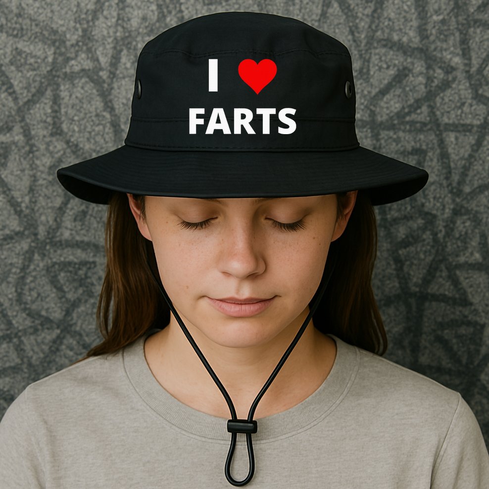 I Love Farts With A Red Heart Bucket Hat