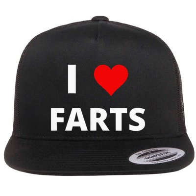 I Love Farts With A Red Heart Flatbill Hat