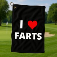 I Love Farts With A Red Heart Golf Towel