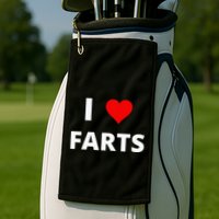 I Love Farts With A Red Heart Golf Towel