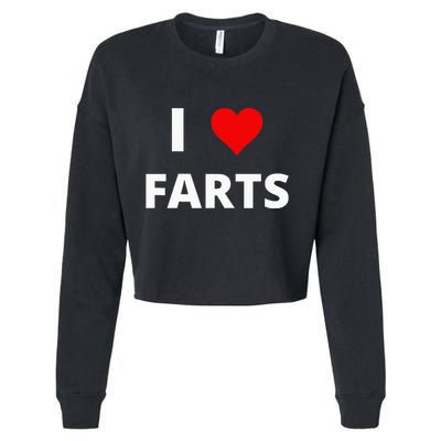 I Love Farts With A Red Heart Cropped Pullover Crew