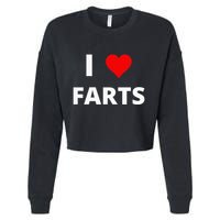 I Love Farts With A Red Heart Cropped Pullover Crew